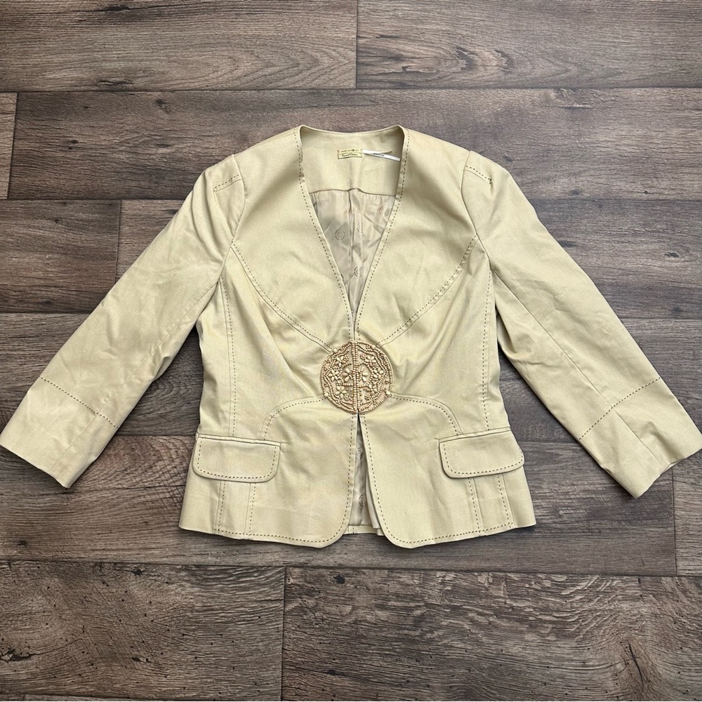 Max Studio Special Edition Boho Blazer Tan Beige Women’s Size 8